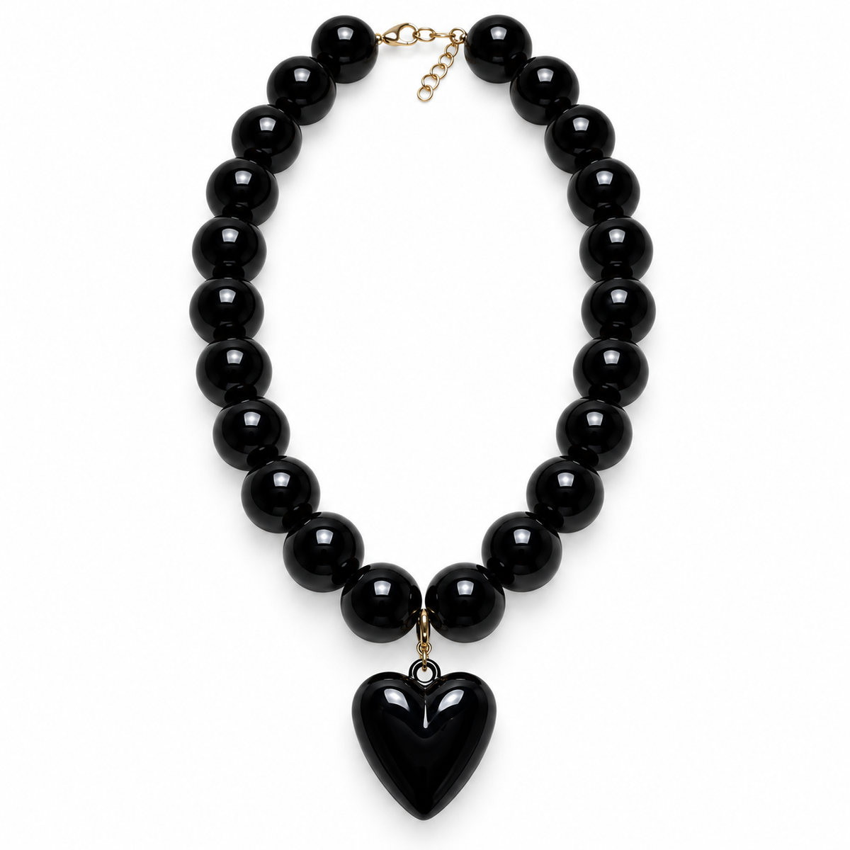 Collar Chicle con Maxi Corazón – Cuentas de 18 mm