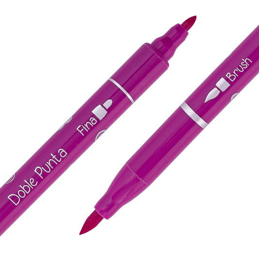 Brush Pen Punta Fina 12 Colores Kids ADIX