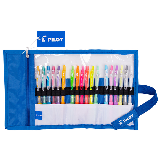 Set Lápiz Gel Poplol 0.7 Pilot 18 unidades con estuche