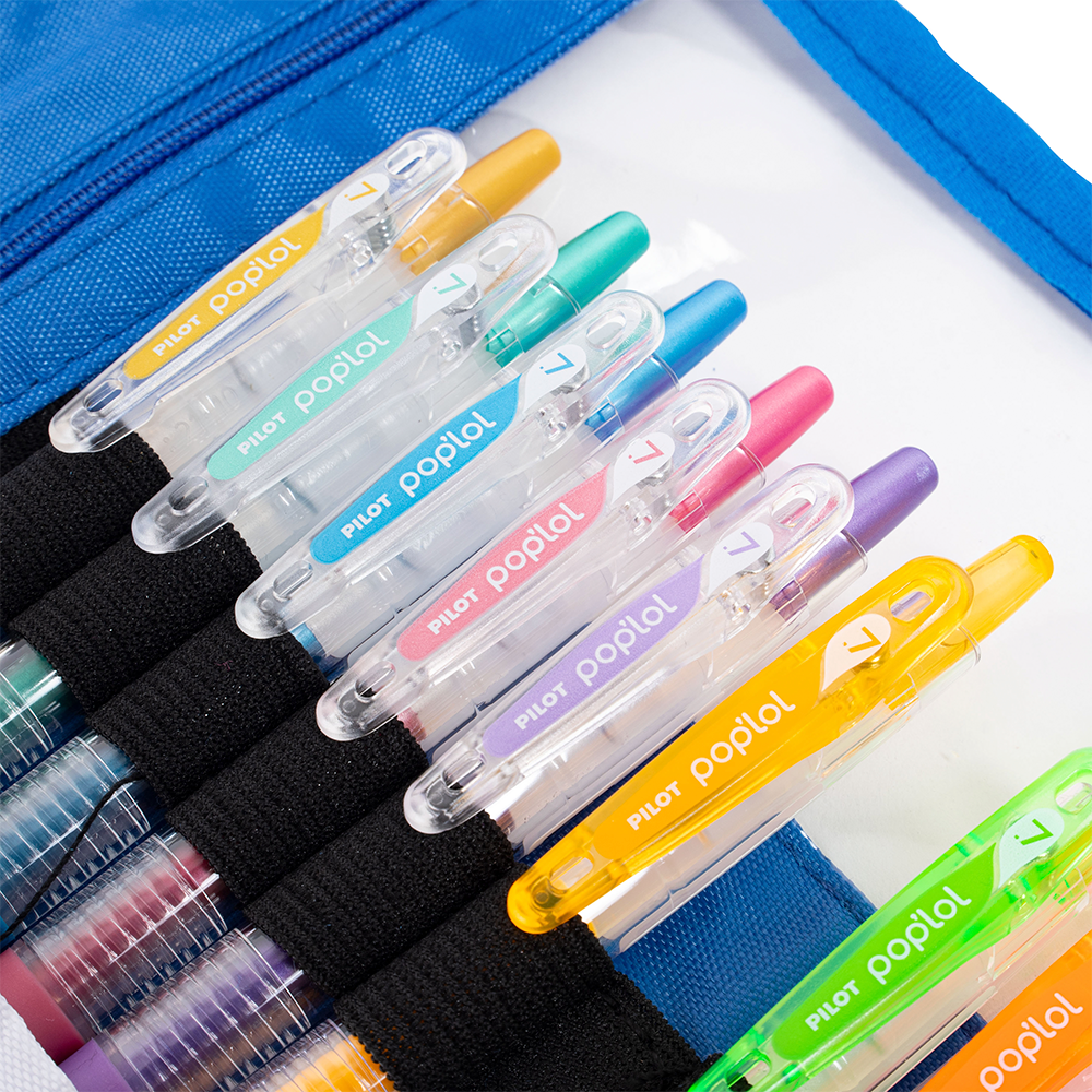 Set Lápiz Gel Poplol 0.7 Pilot 18 unidades con estuche