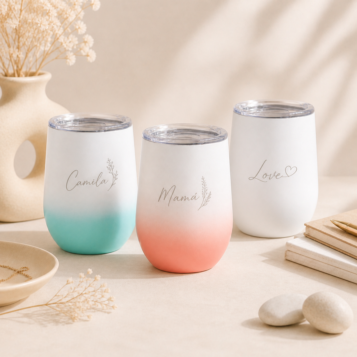 Vaso Térmico Personalizado con frase o nombre 12 oz