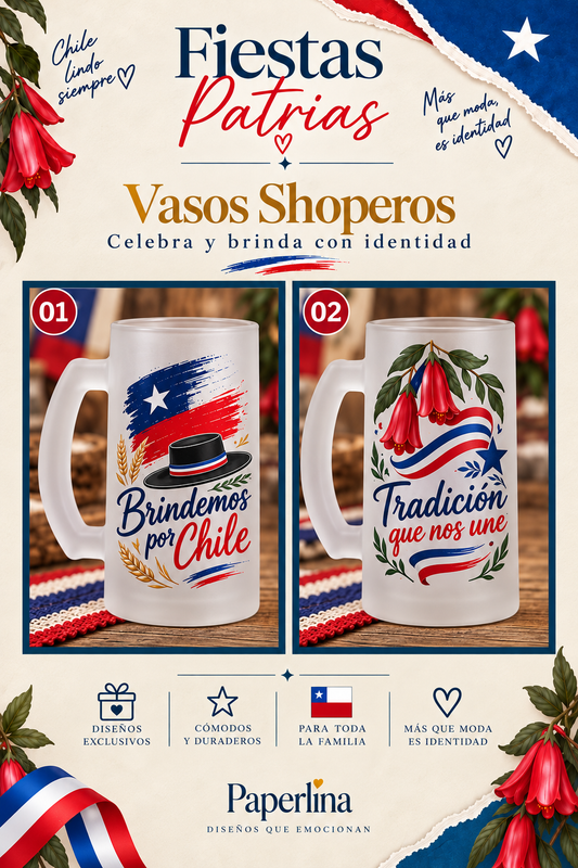 Vaso Shopero Fiestas Patrias| Diseños Chilenos