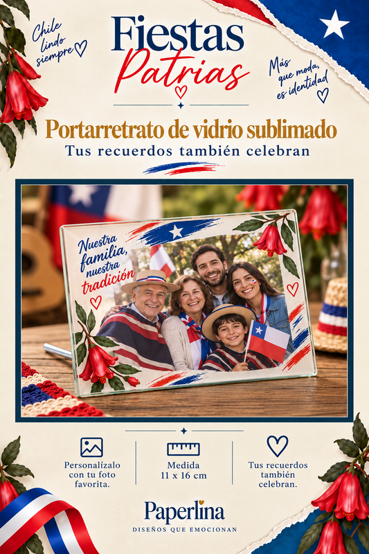 Portarretrato de vidrio sublimado – Fiestas Patrias