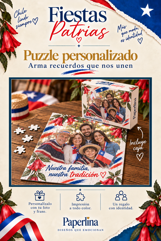 Puzzle Personalizado con Foto Fiestas Patrias | Incluye Caja