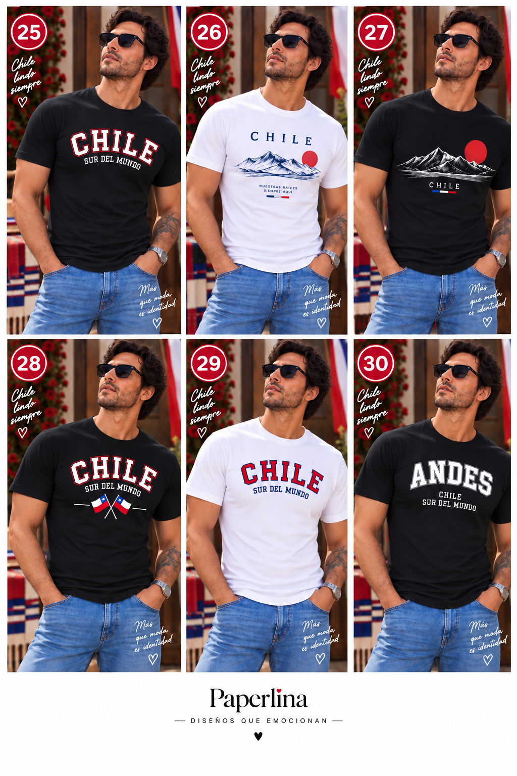 Poleras tradicionales Fiestas Patrias Mujer y Hombre