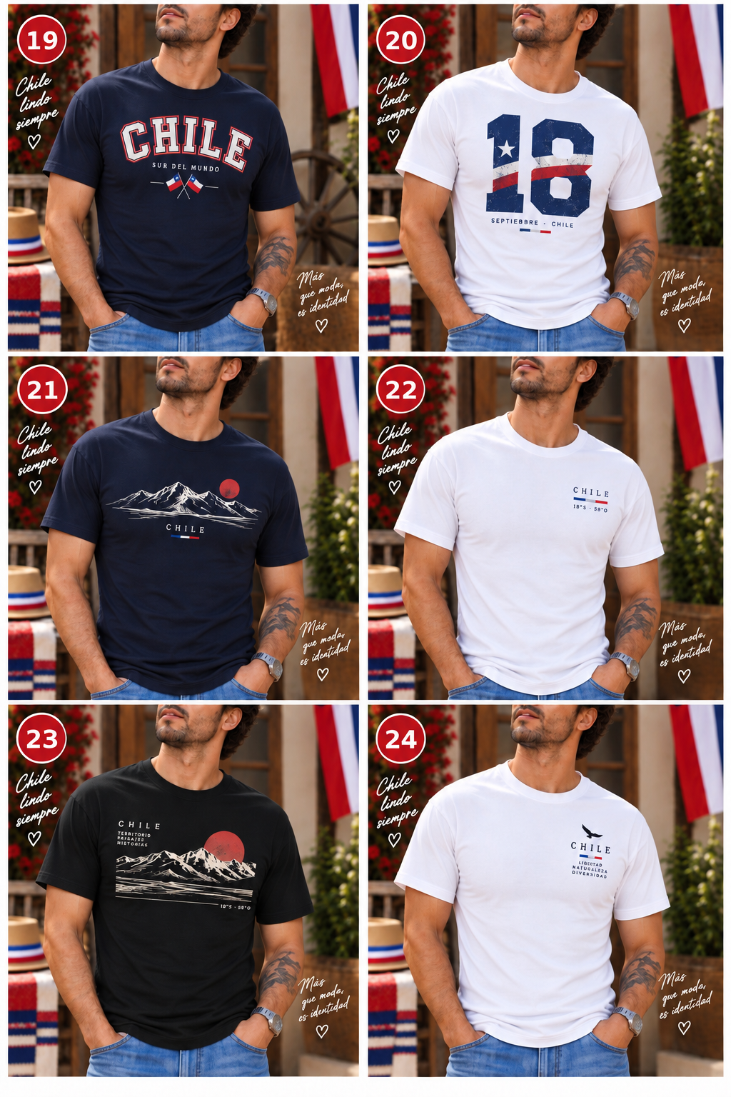 Poleras tradicionales Fiestas Patrias Mujer y Hombre