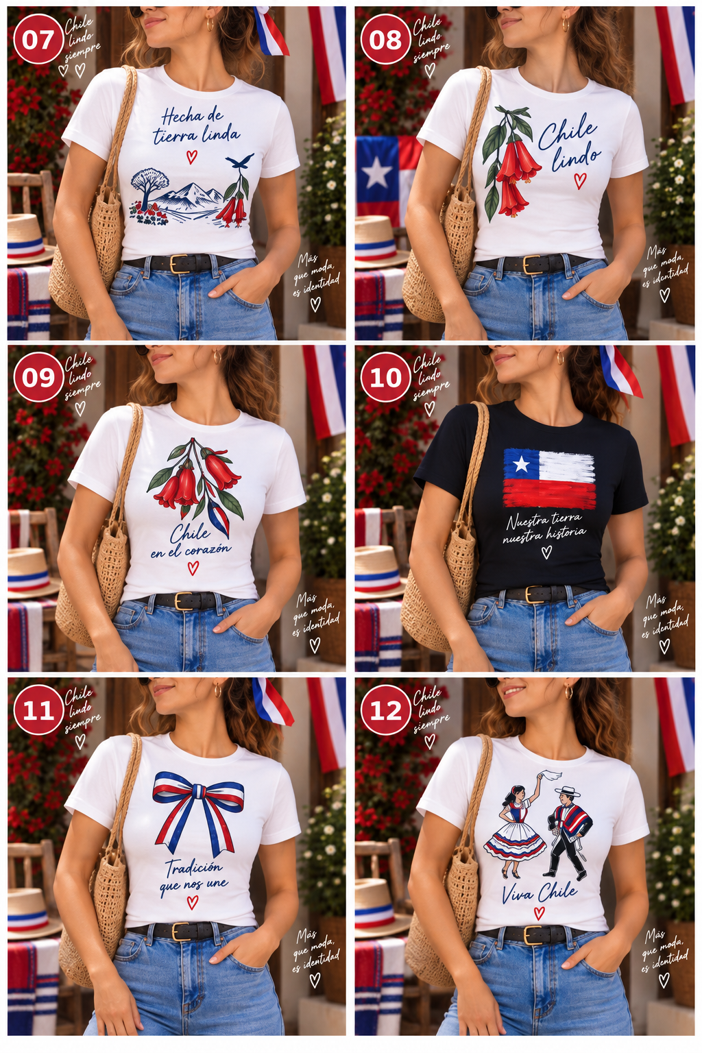 Poleras tradicionales Fiestas Patrias Mujer y Hombre