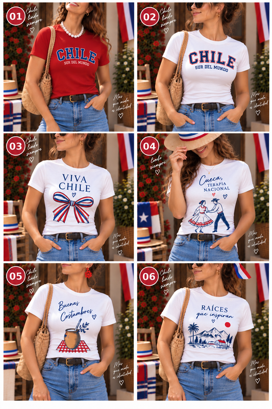 Poleras tradicionales Fiestas Patrias Mujer y Hombre