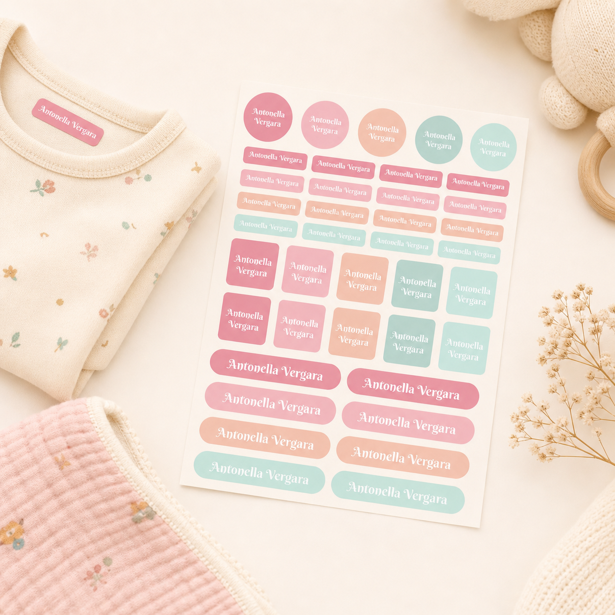 Set de 39 Etiquetas Textiles.