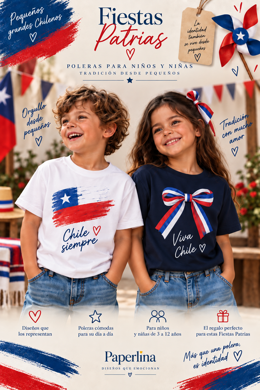 Polera Fiestas Patrias Niño/a 3 a 12 años