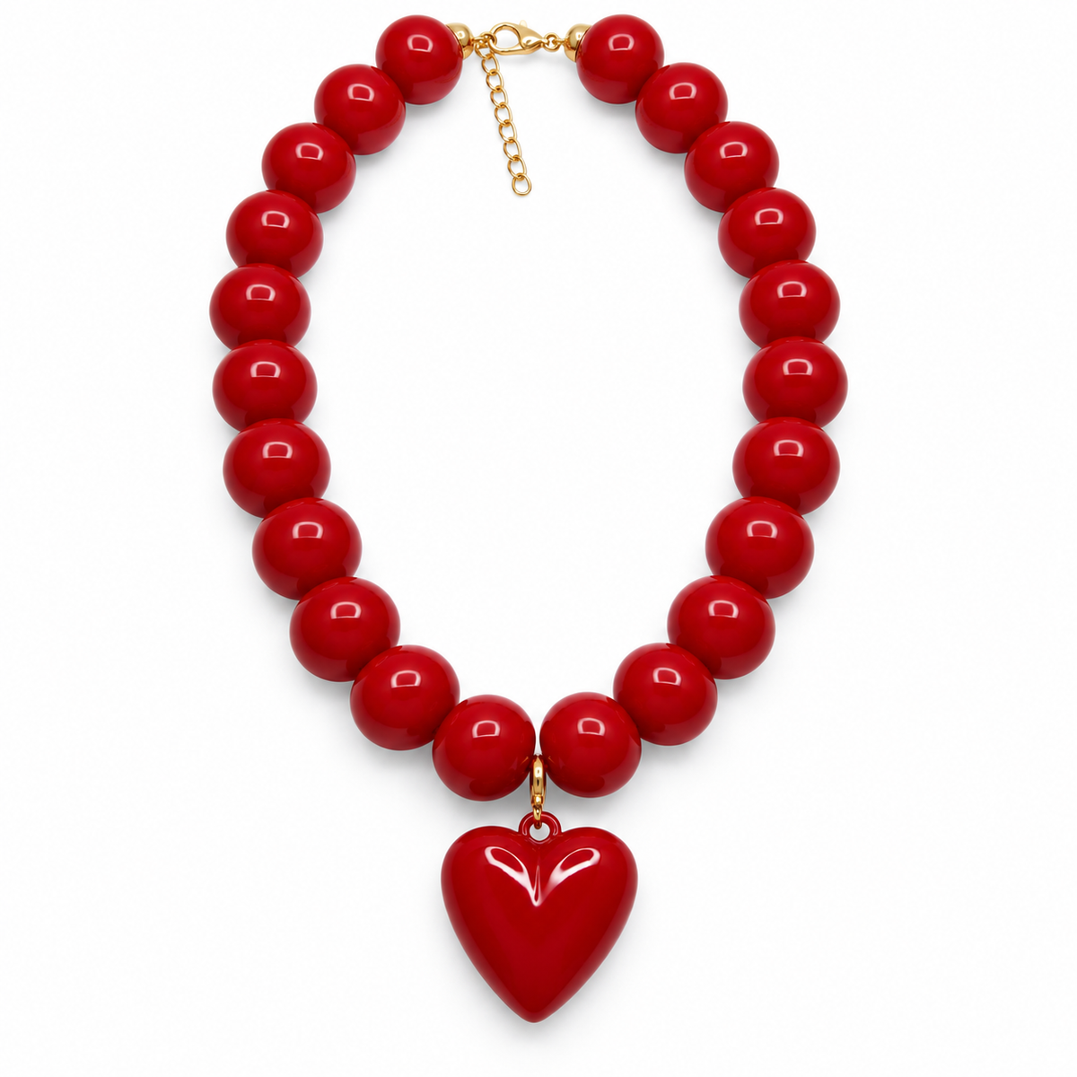 Collar Chicle con Maxi Corazón – Cuentas de 18 mm