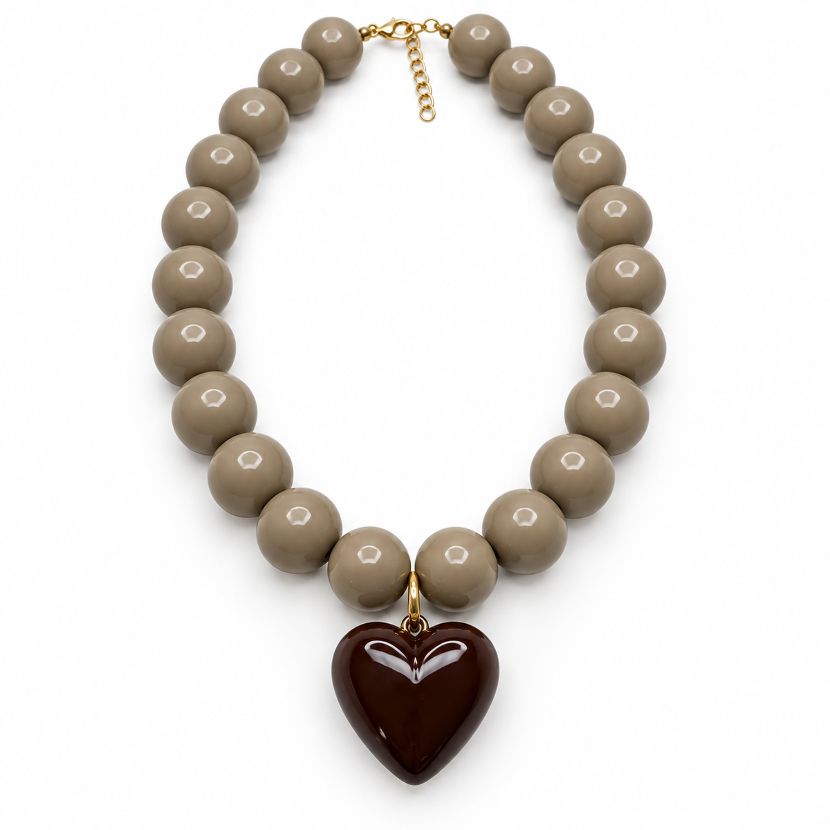 Collar Chicle con Maxi Corazón – Cuentas de 18 mm