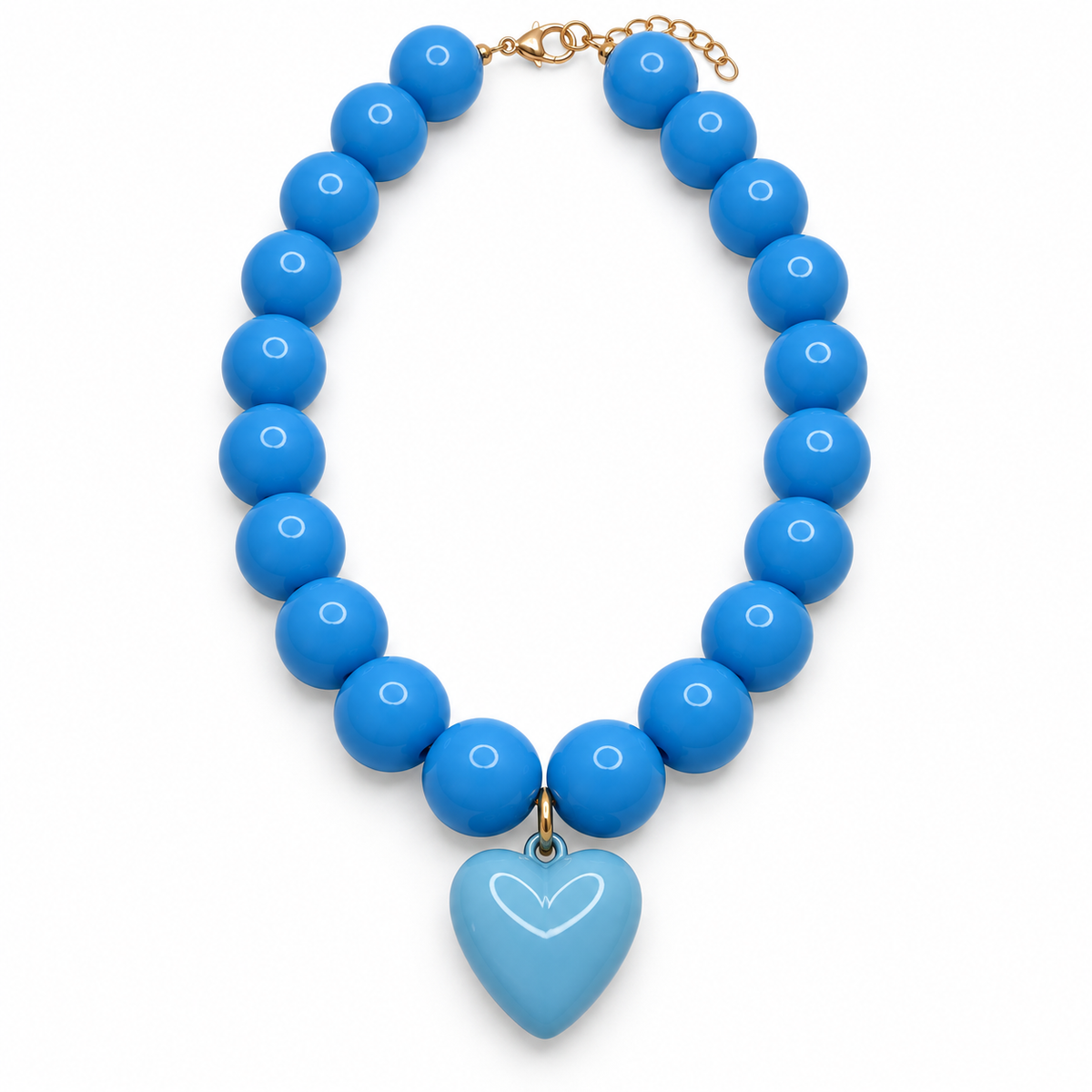 Collar Chicle con Maxi Corazón – Cuentas de 18 mm