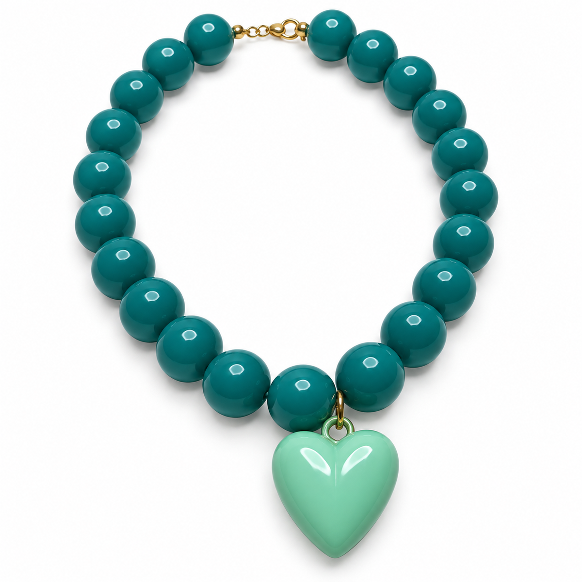 Collar Chicle con Maxi Corazón – Cuentas de 18 mm