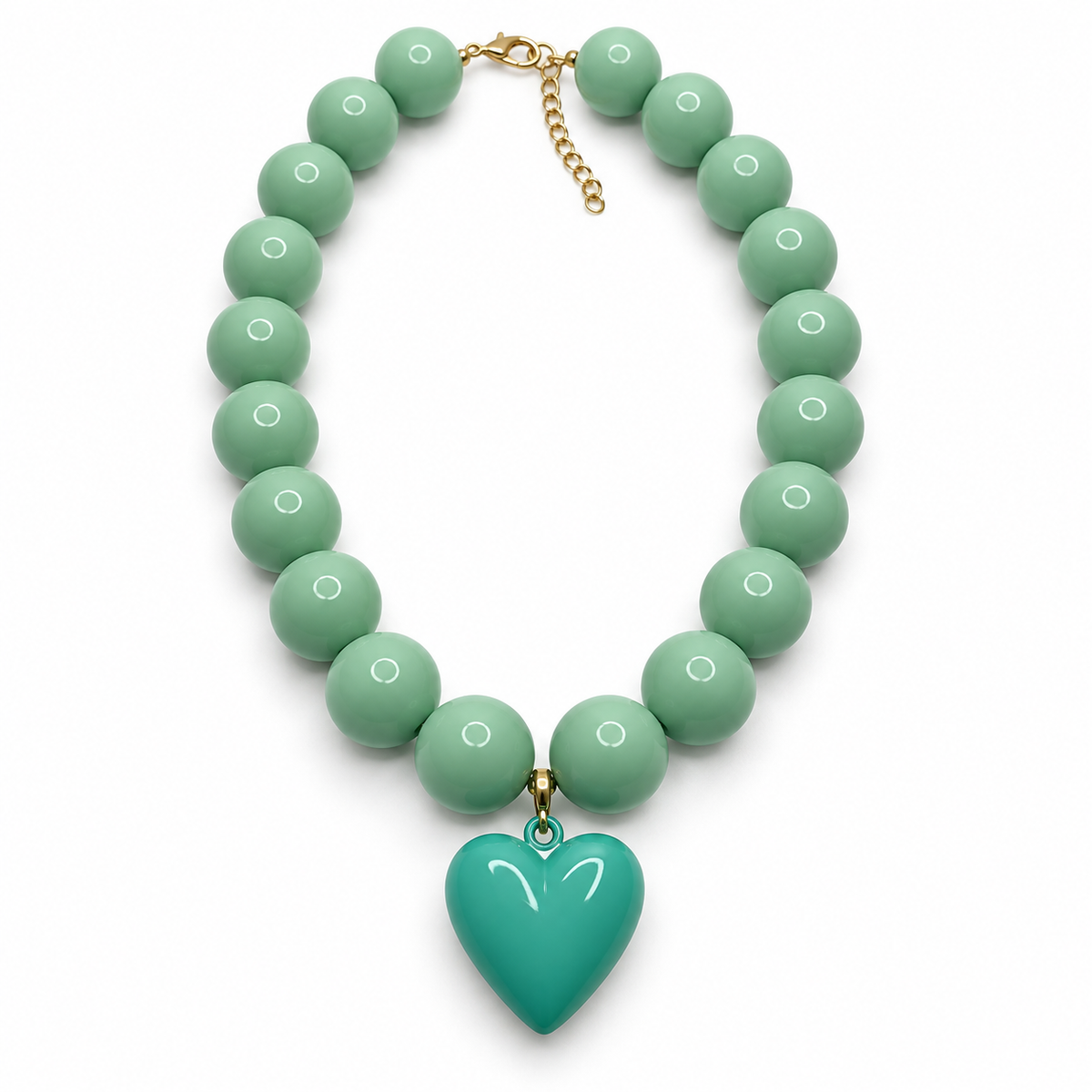 Collar Chicle con Maxi Corazón – Cuentas de 18 mm