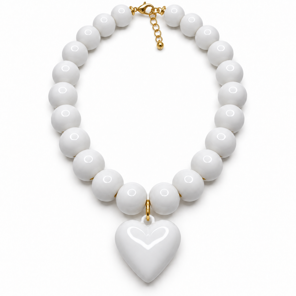 Collar Chicle con Maxi Corazón – Cuentas de 18 mm