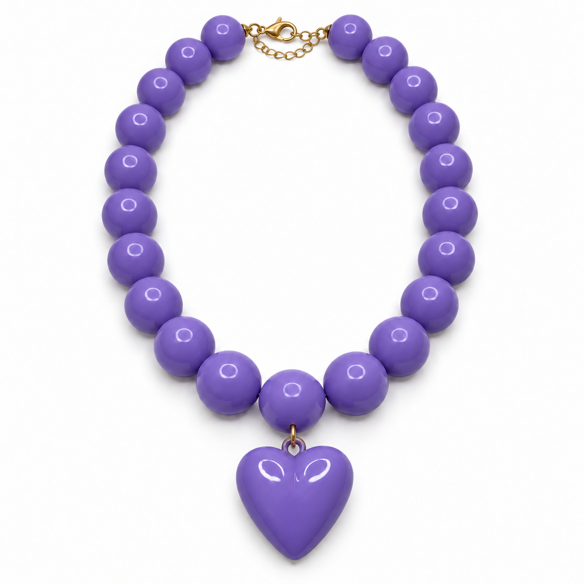 Collar Chicle con Maxi Corazón – Cuentas de 18 mm