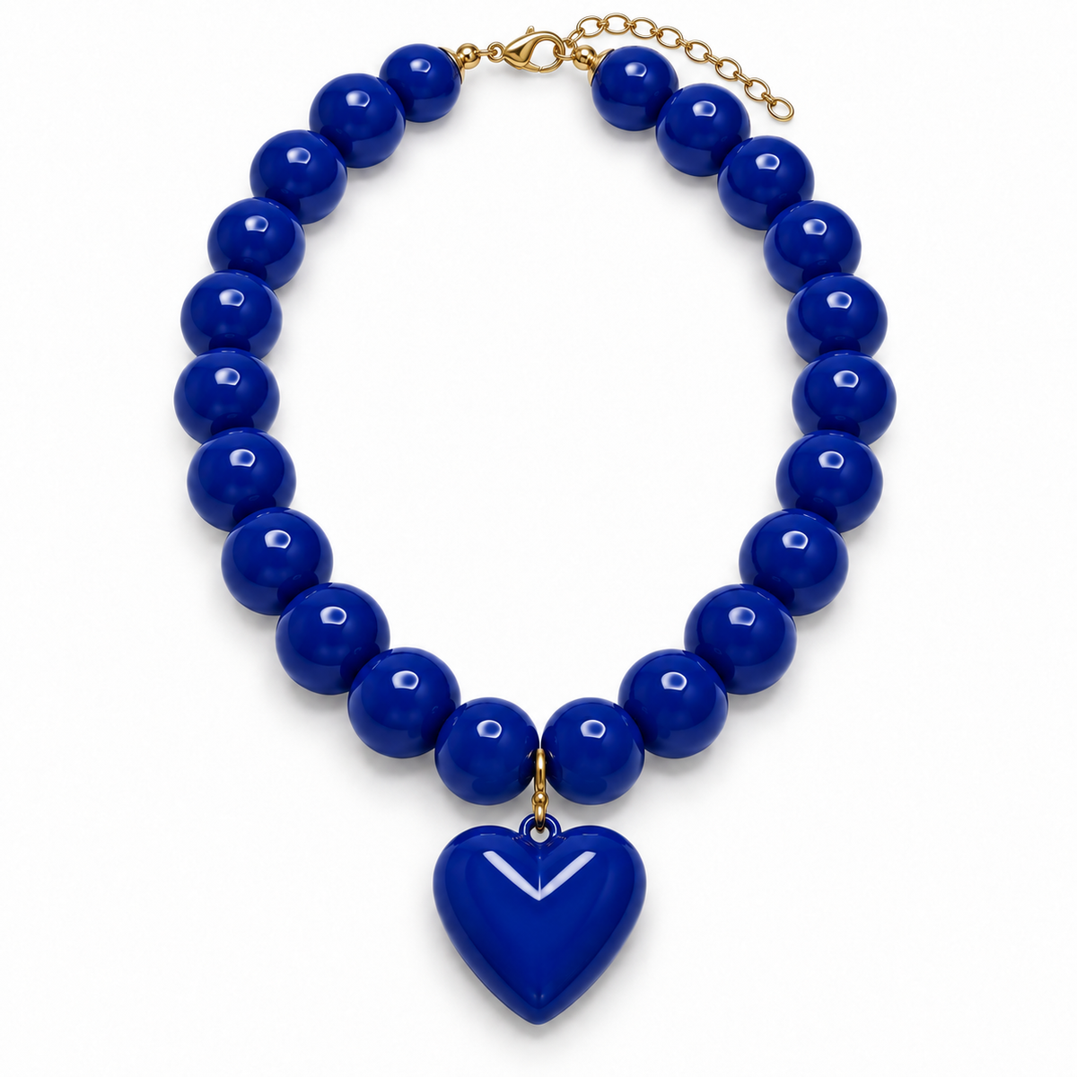 Collar Chicle con Maxi Corazón – Cuentas de 18 mm