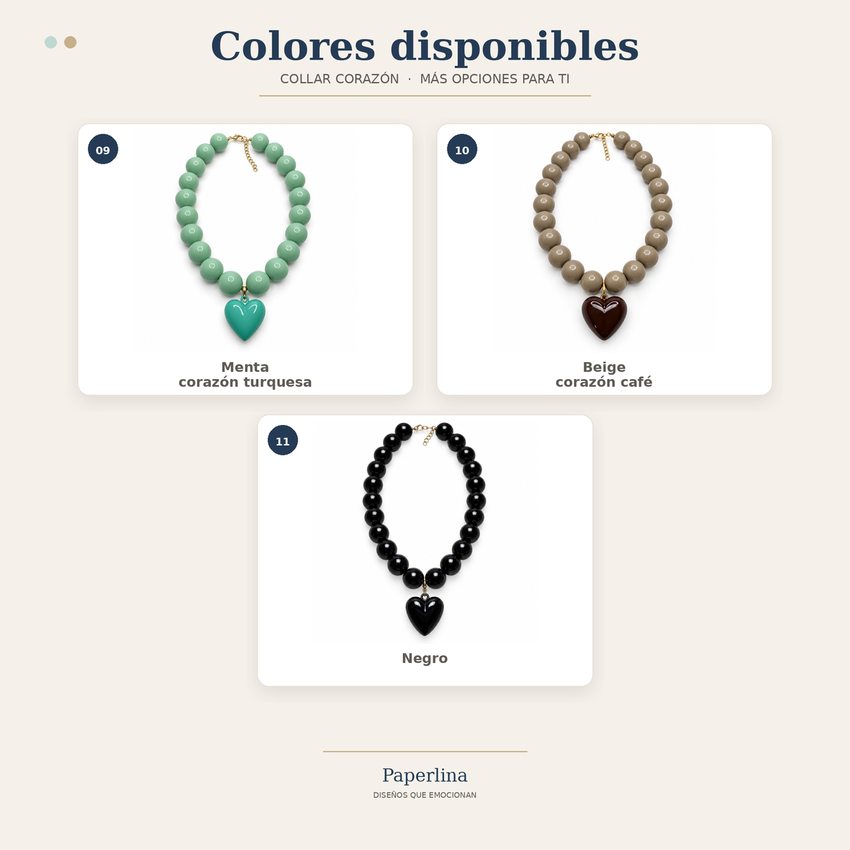 Collar Chicle con Maxi Corazón – Cuentas de 18 mm